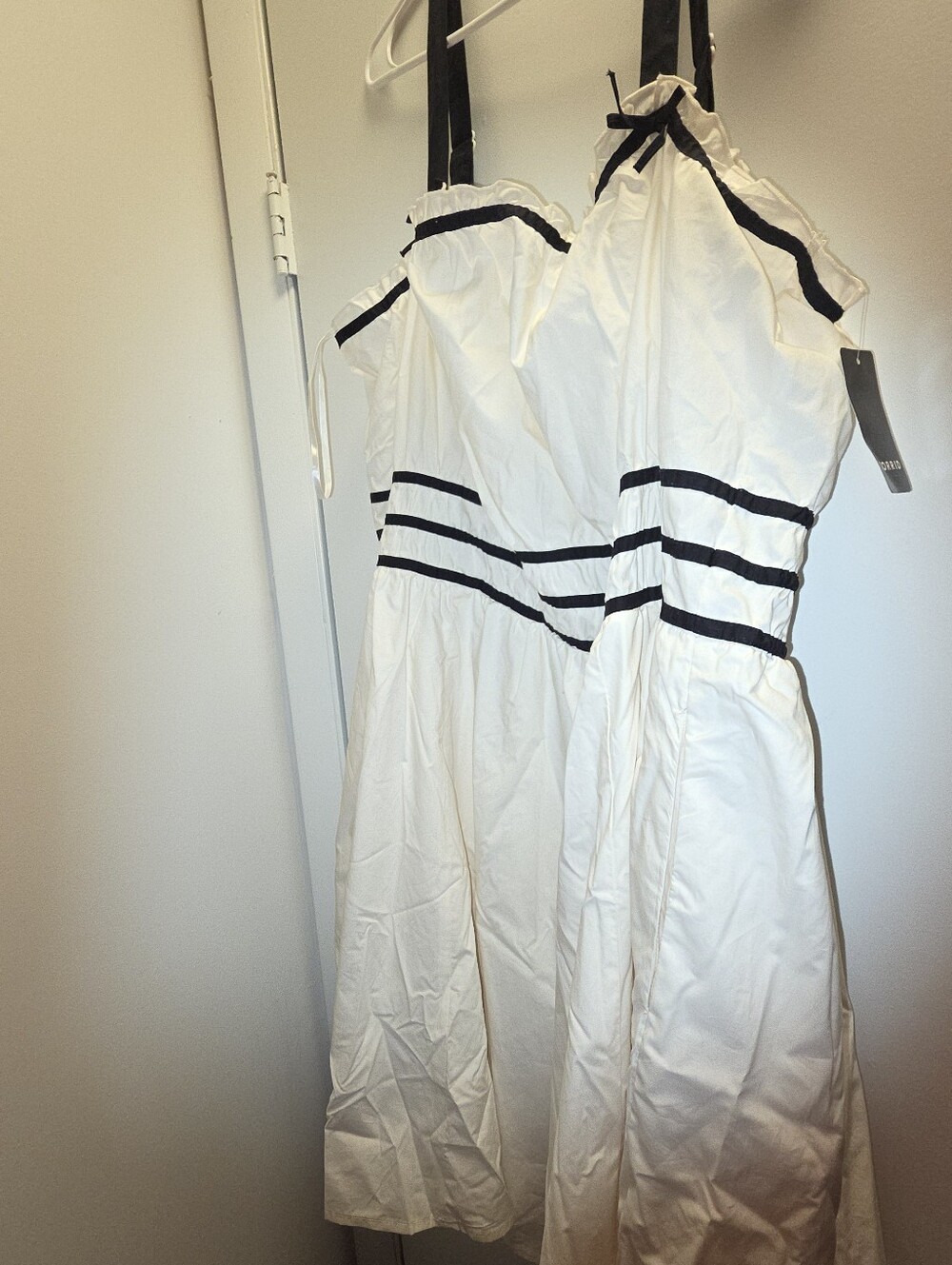Torrid White and Black Poplin Mini Dress